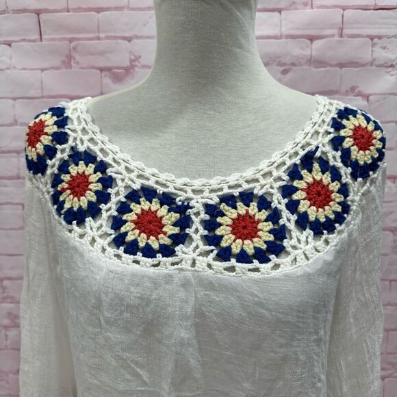 Oliver top boho crochet tunic top size XL - Picture 2 of 7